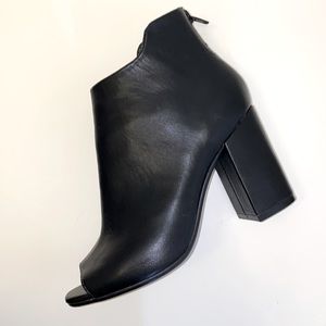 Black Faux Leather Bootie 6